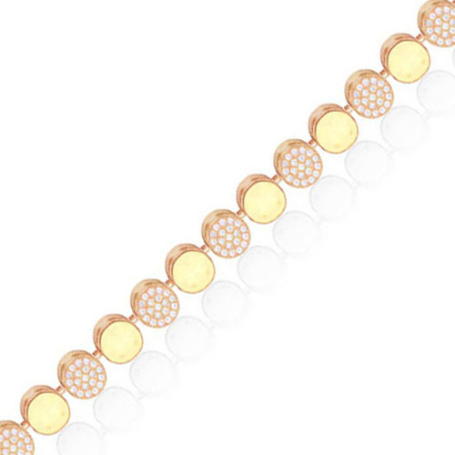 10K Gold Tennis Bracelet Round Shape Resizable Available in White Yellow Rose Gold, About 12GR